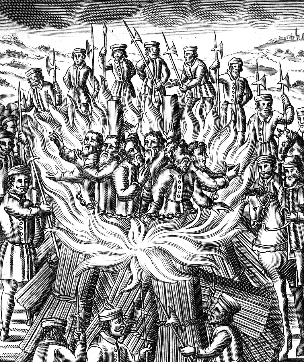 Kuuden miehen marttyyrikuolema Brainfordissa, 1558 tekijältä Unbekannt