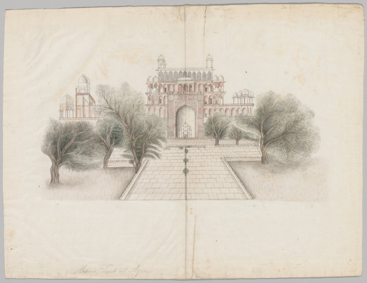 Akbarin mausoleumi Secundrabadissa, 1800-luvun alku. tekijältä Unbekannt