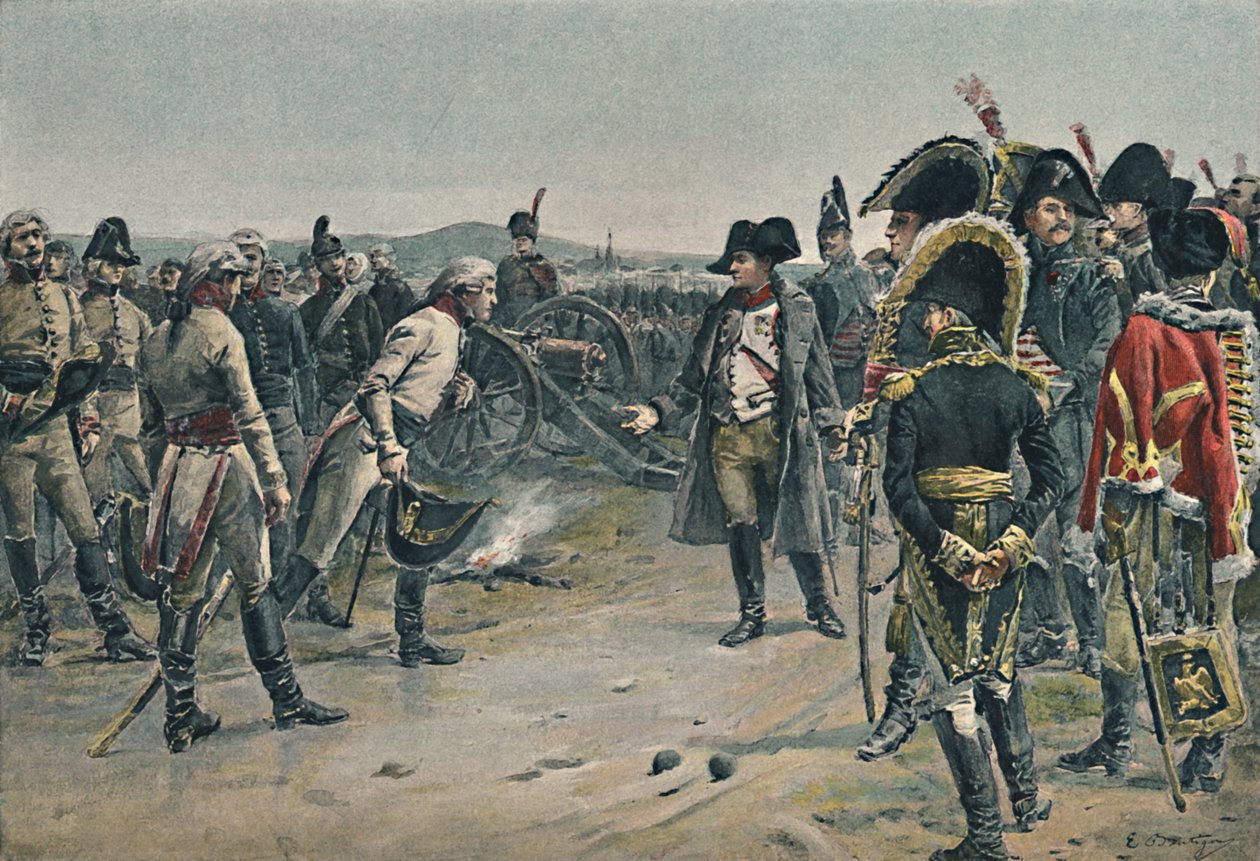 Napoleonin ja Mackin tapaaminen, 1805, 1896. tekijältä Paul Émile Boutigny