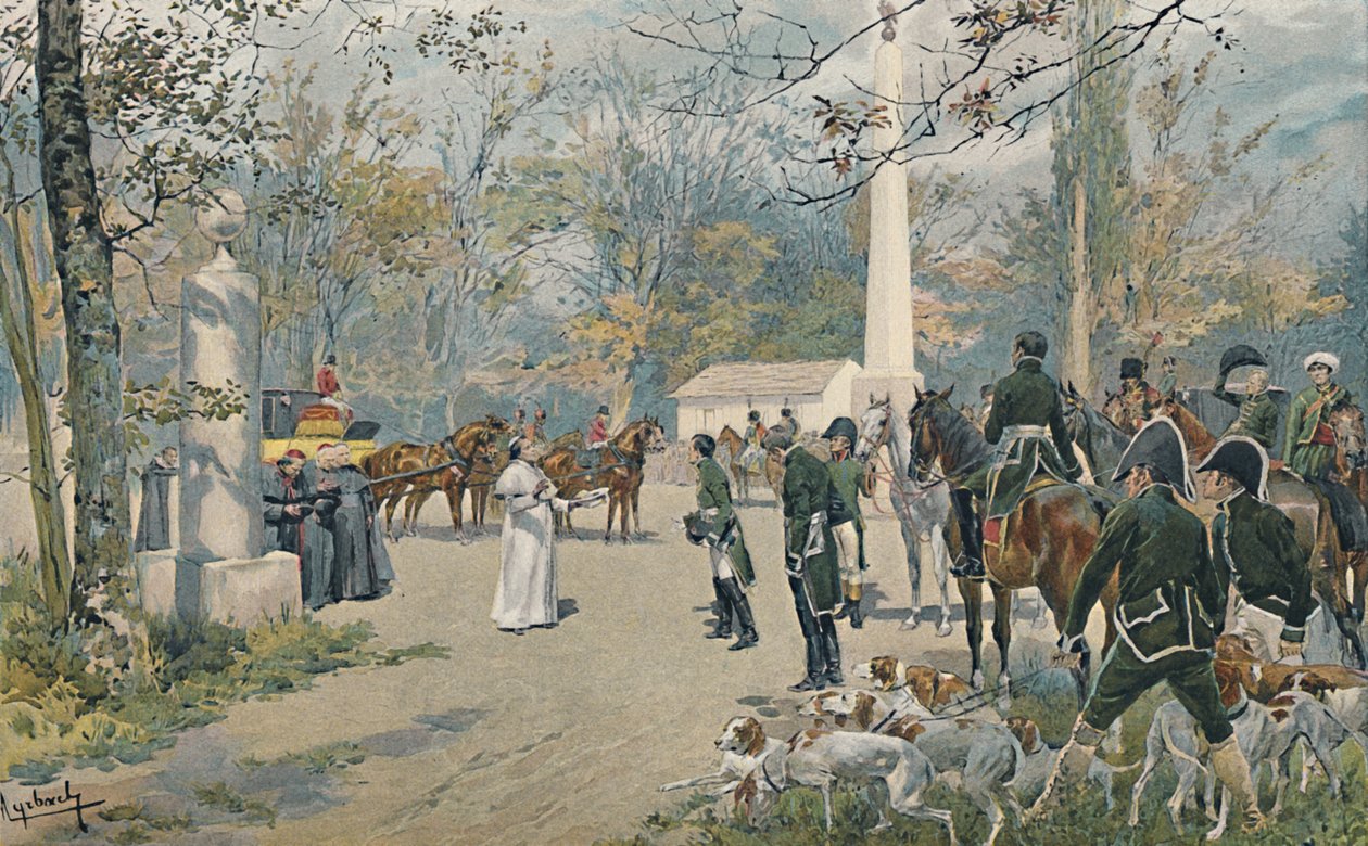 Napoleonin ja Pius VII:n tapaaminen Fontainebleaussa, 1813, 1896 tekijältä Unbekannt