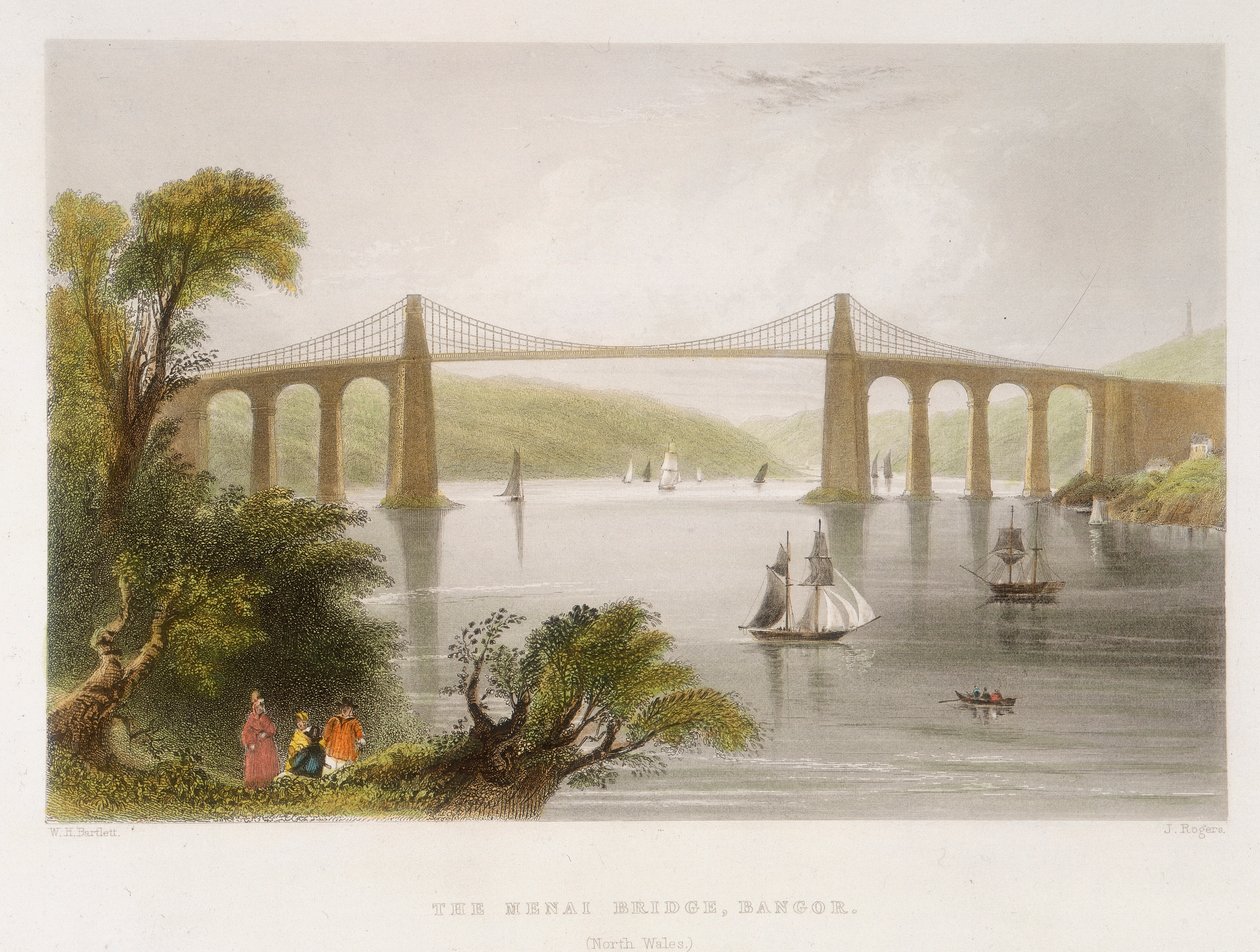 Menain silta, Bangor North Wales, c1826-c1850 tekijältä Unbekannt