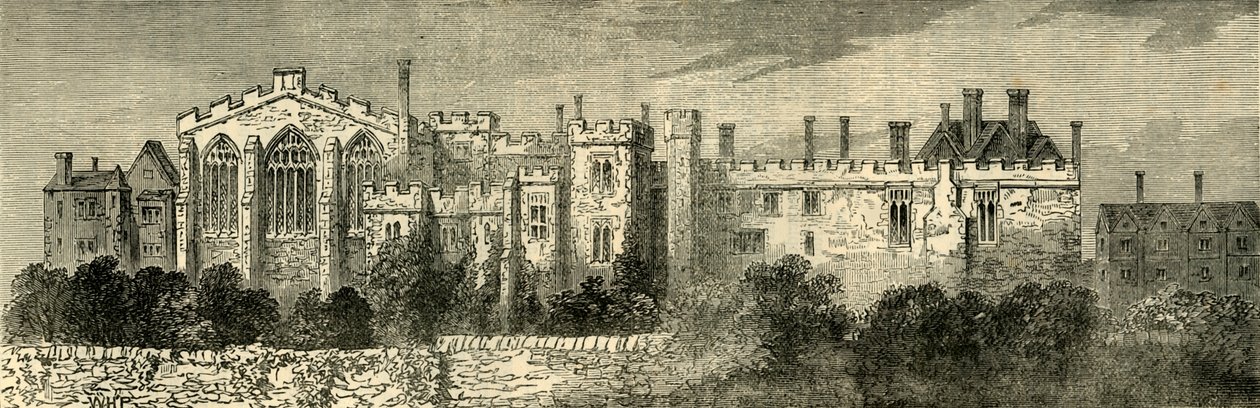 Pyhän Johanneksen Jerusalemin luostari, Clerkenwell - Yleinen näkymä kaakosta, n. 1872. tekijältä Unbekannt