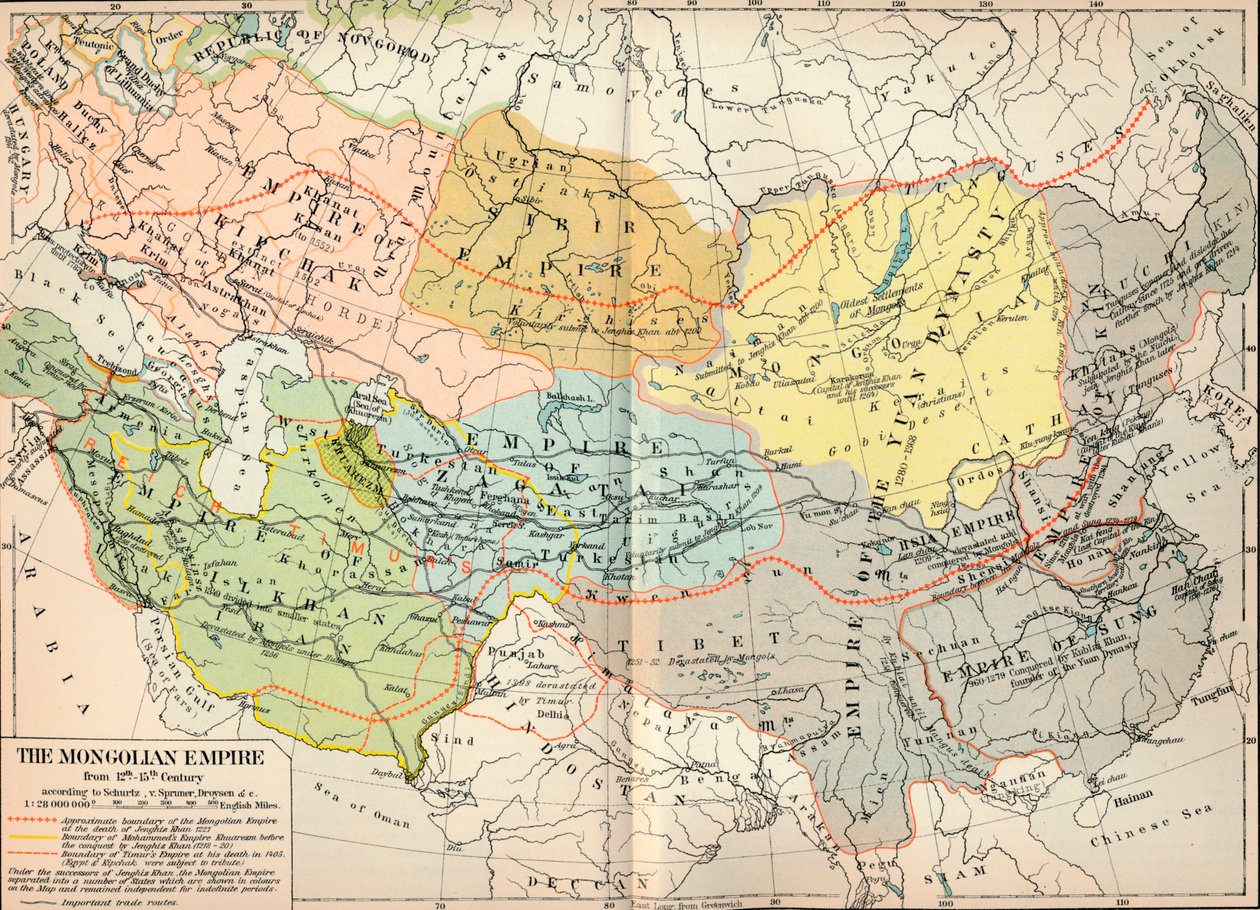Mongolian valtakunta 1100-1400-luvulla, n. 1903, 1904 tekijältä Unbekannt