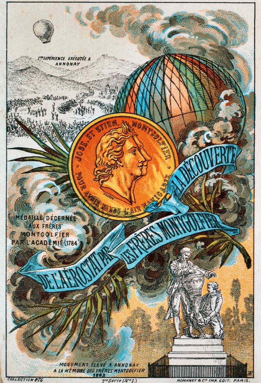 Montgolfier-veljekset, ranskalaiset ilmapalloilun pioneerit, 1890-luku. tekijältä Unbekannt