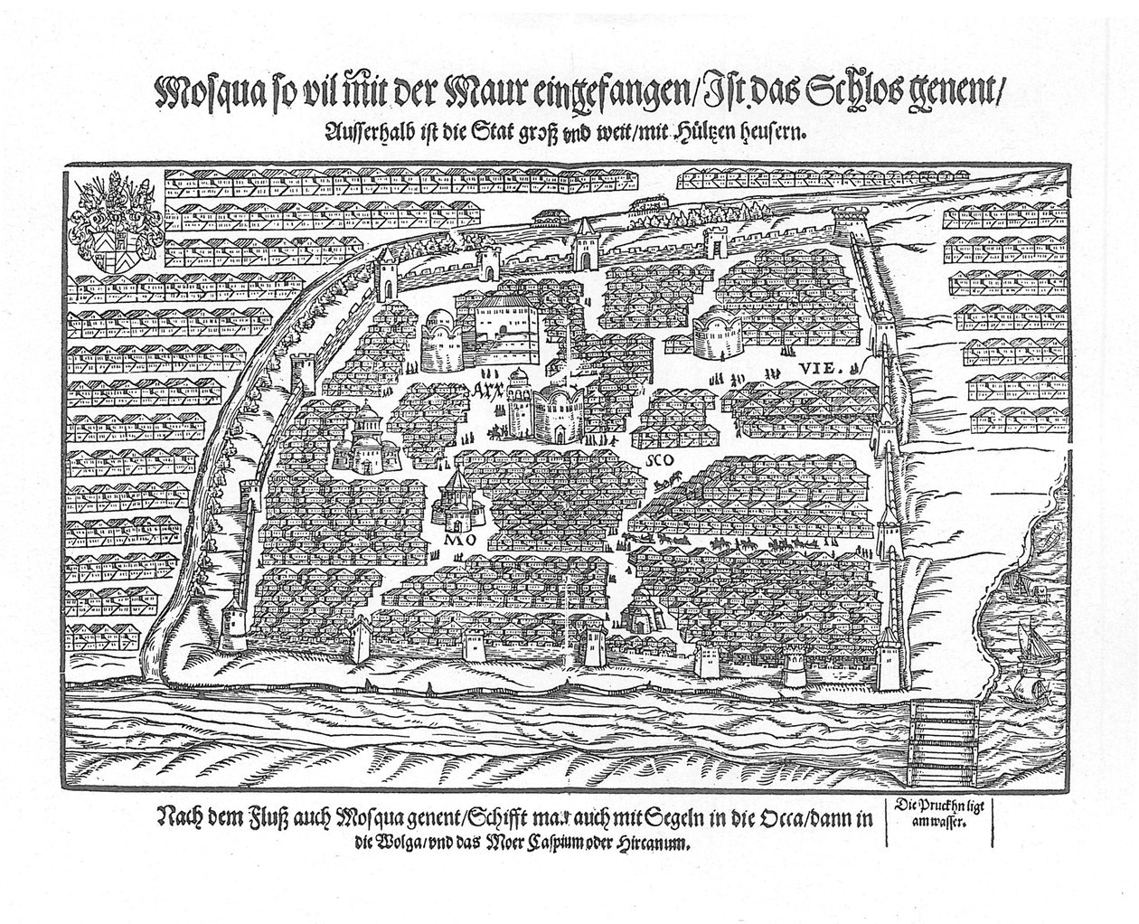 Sigmund von Herbersteinin Moskovan kartta Moscouiter Wonderful Historiesista, 1567 tekijältä Unbekannt