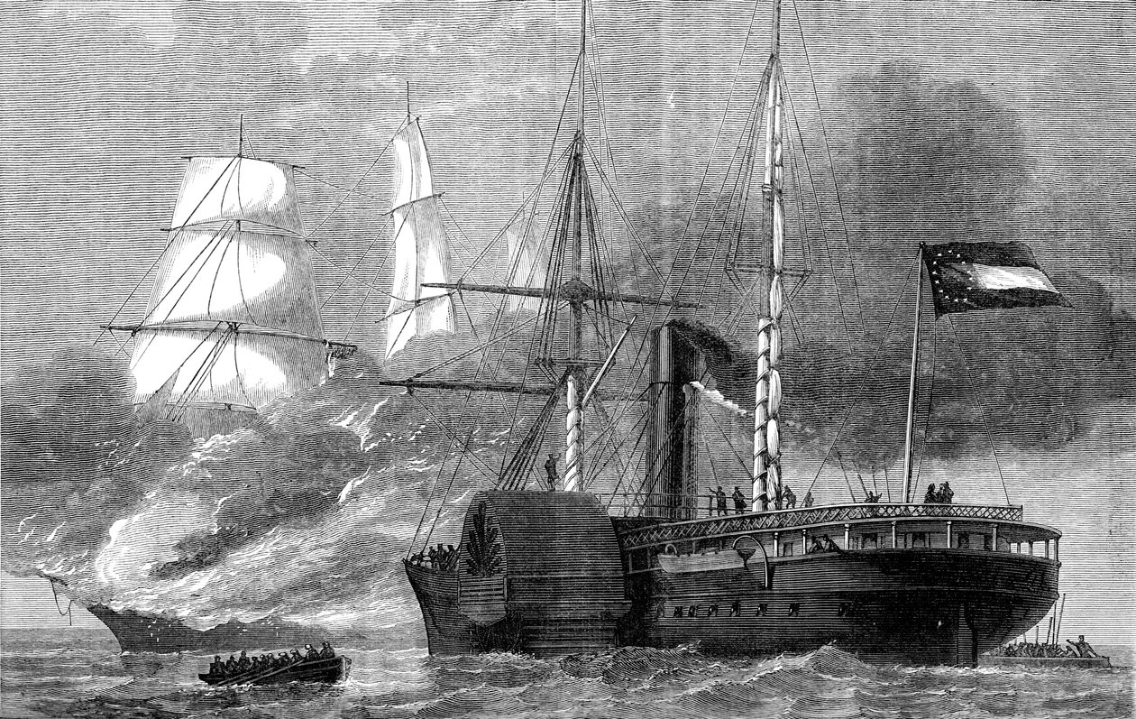 Nashville tuhosi liittovaltion kauppiaan, Amerikan sisällissota, 1861-1862 c1880 tekijältä Unbekannt