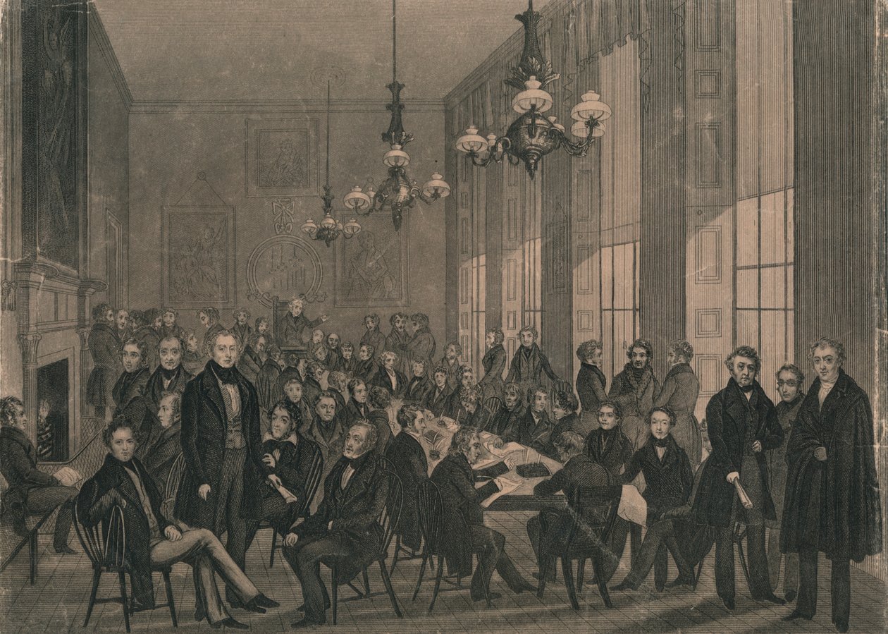 Kansallinen vuosikongressi...4. helmikuuta 1839 British Coffee Housessa. tekijältä Unbekannt