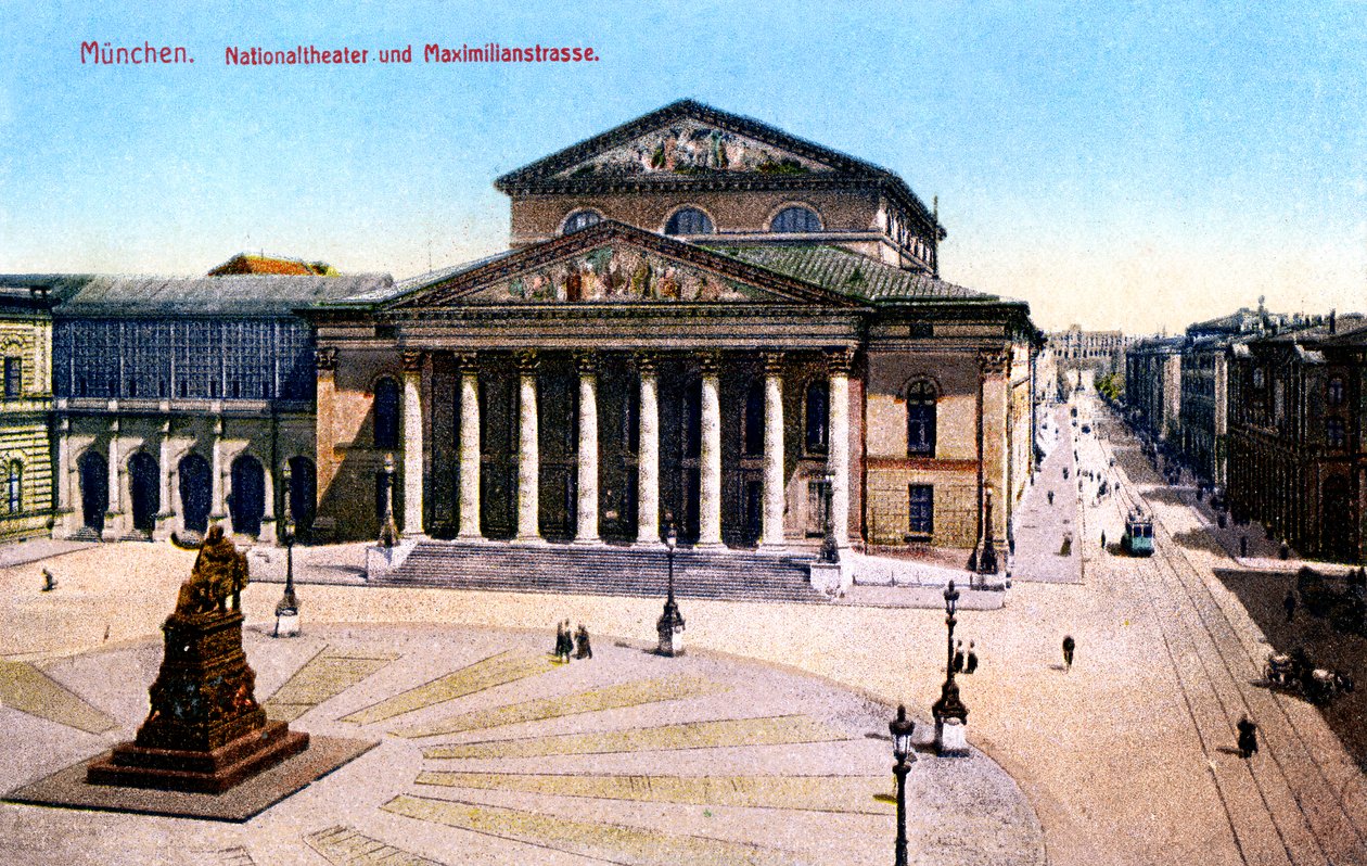 National Theatre ja Maximilian Strasse, München, Saksa, 1925 tekijältä Unbekannt