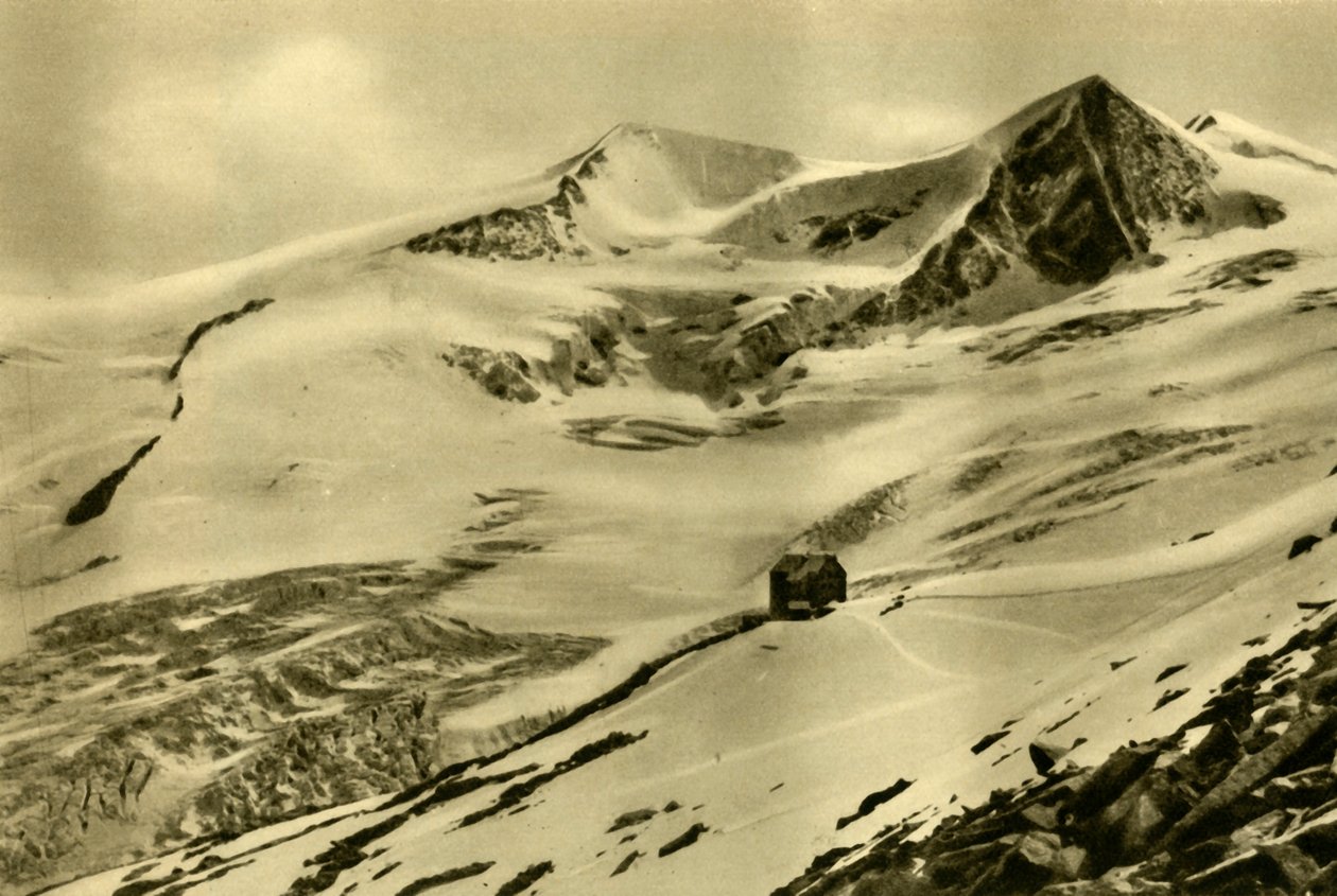 Neue Prager Hütte, Grossvenediger-vuori, Tiroli, Itävalta, vuodelta 1935. tekijältä Unbekannt