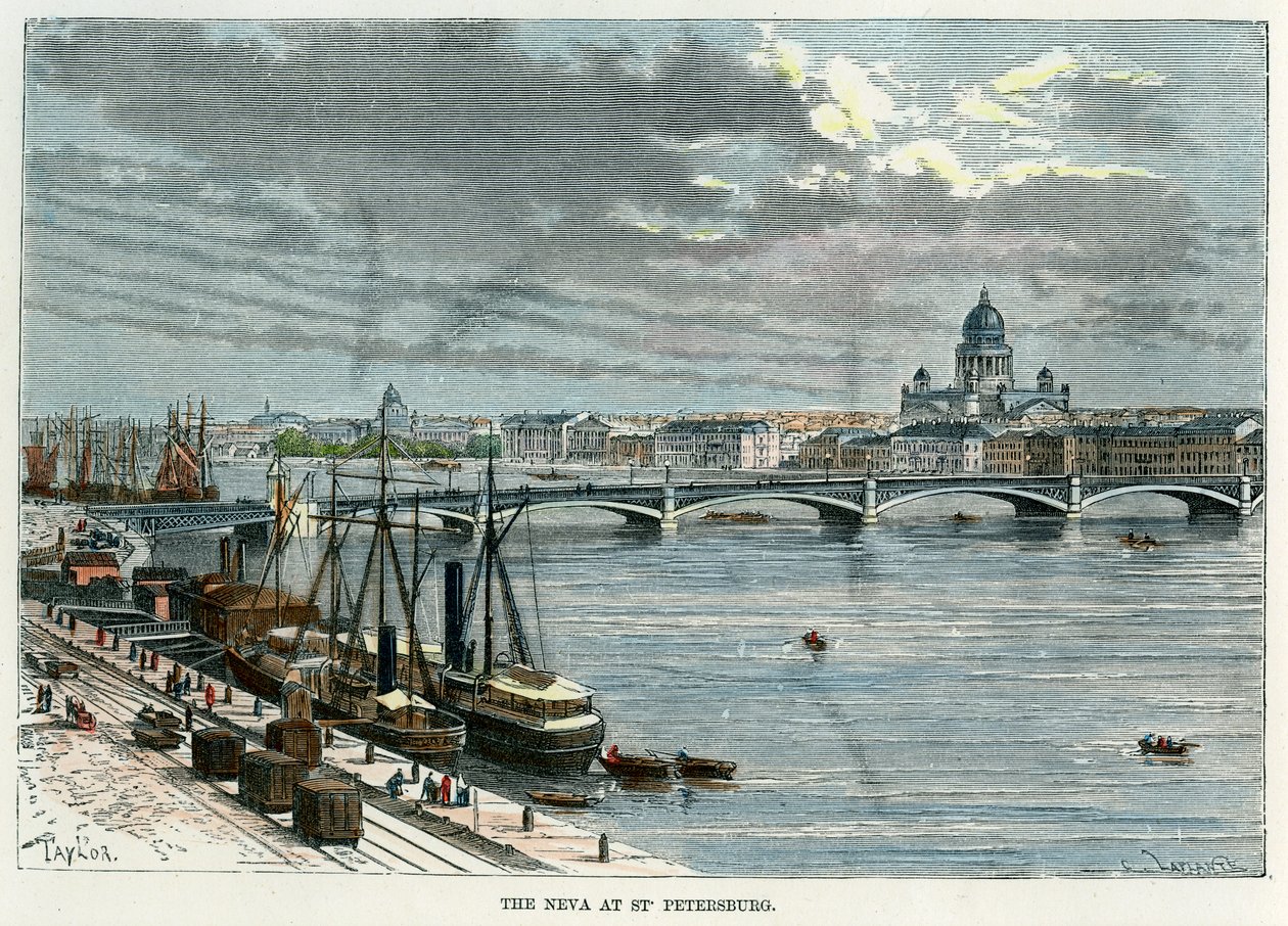 Neva Pietarissa, Venäjällä, 1880 tekijältä Unbekannt