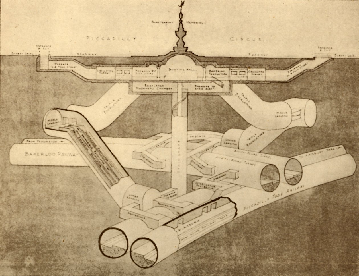Uusi Piccadilly Circus -metroasema, 1930. tekijältä Unbekannt