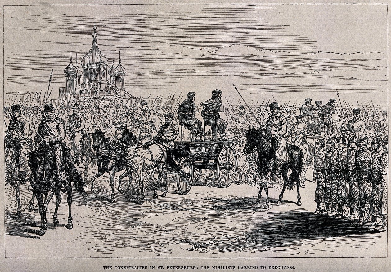 Nihilistit veivät teloitukseen Pietariin, noin 1881 tekijältä Unbekannt