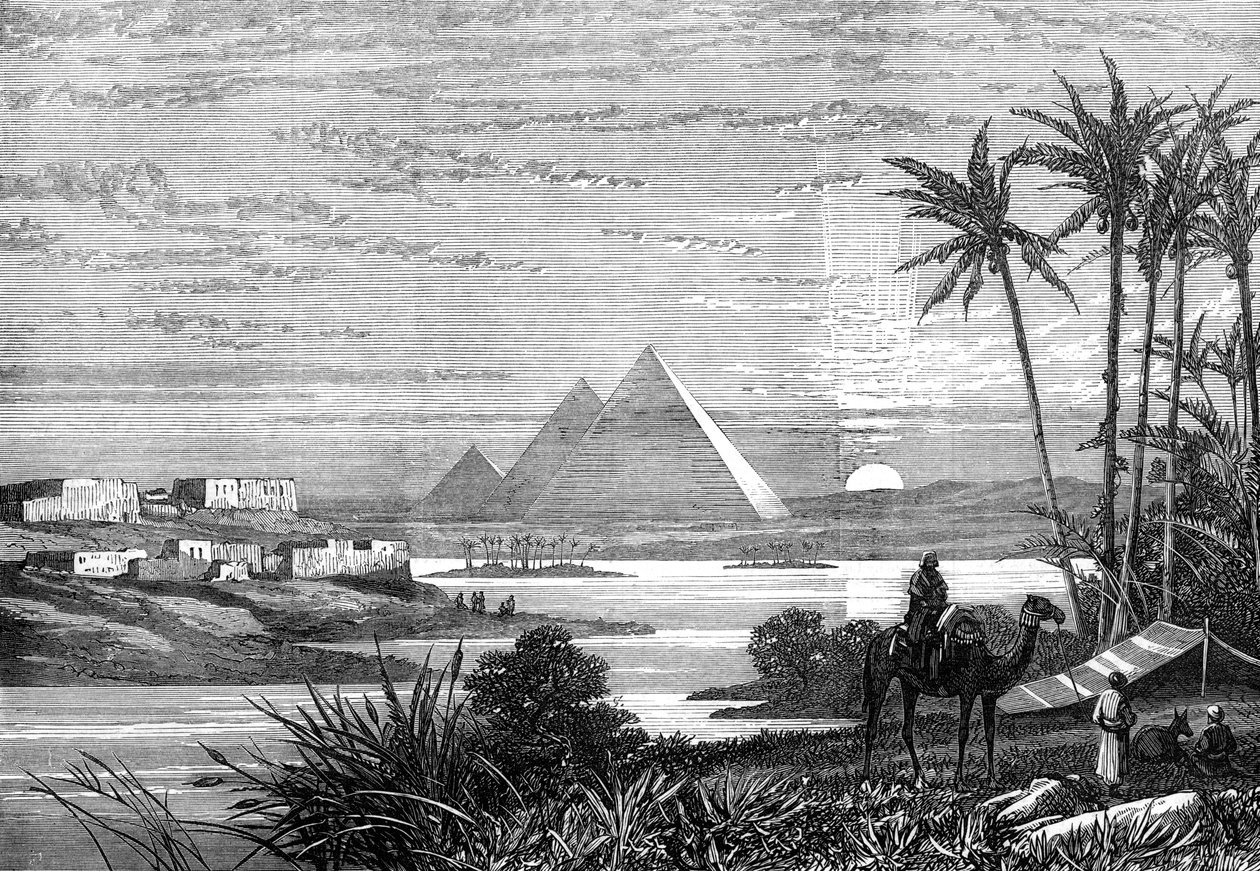 Niili ja pyramidit Boulak-tieltä, 1874 tekijältä Unbekannt