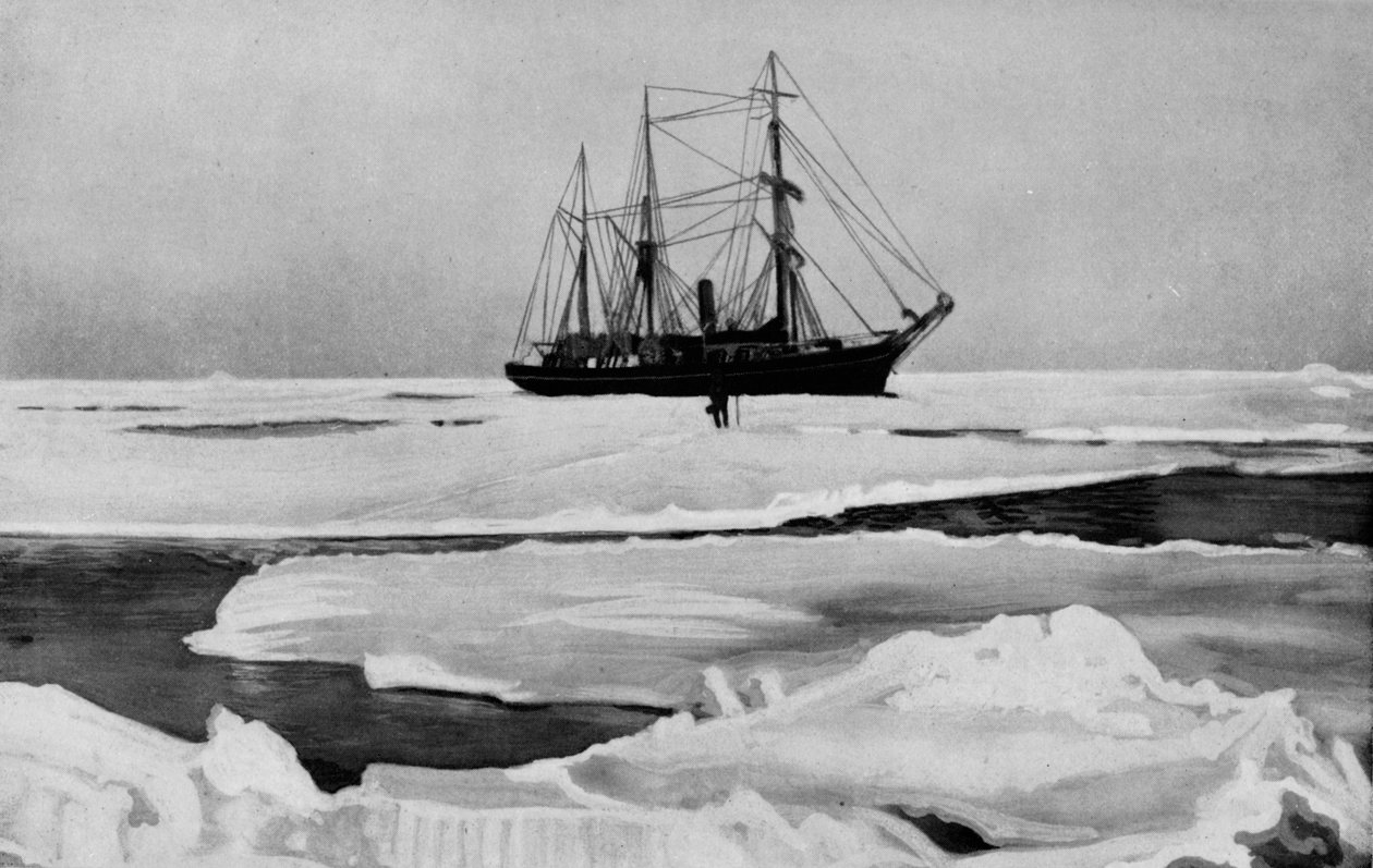 Nimrod työntää tiensä avoimen jääpakkauksen läpi, c1909, 1928 tekijältä Unbekannt