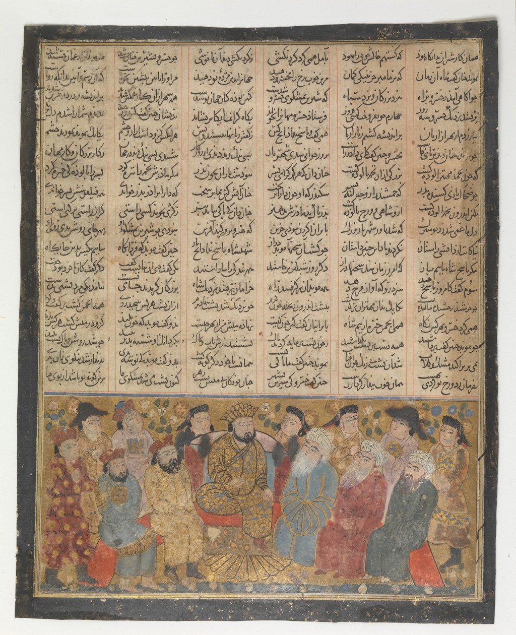 Aateliset ja Mubidit neuvovat Khusrau Parvizia Shirinistä, Foliosta ensimmäisestä..., noin. 1300-30. tekijältä Unbekannt