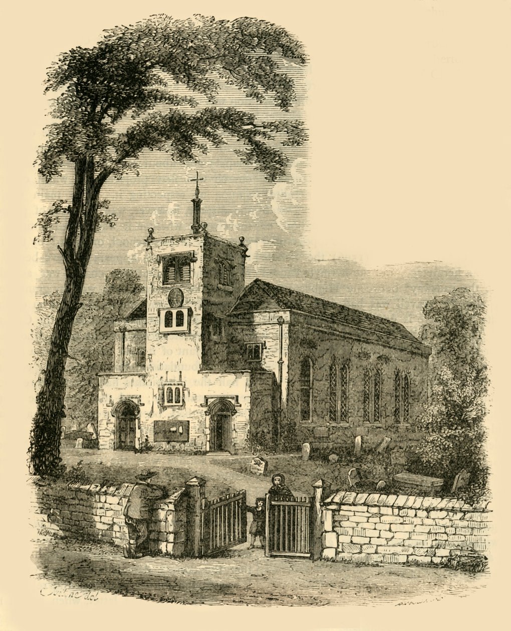 Vanha kappeli, Highgate, 1830, n. 1876. tekijältä Unbekannt