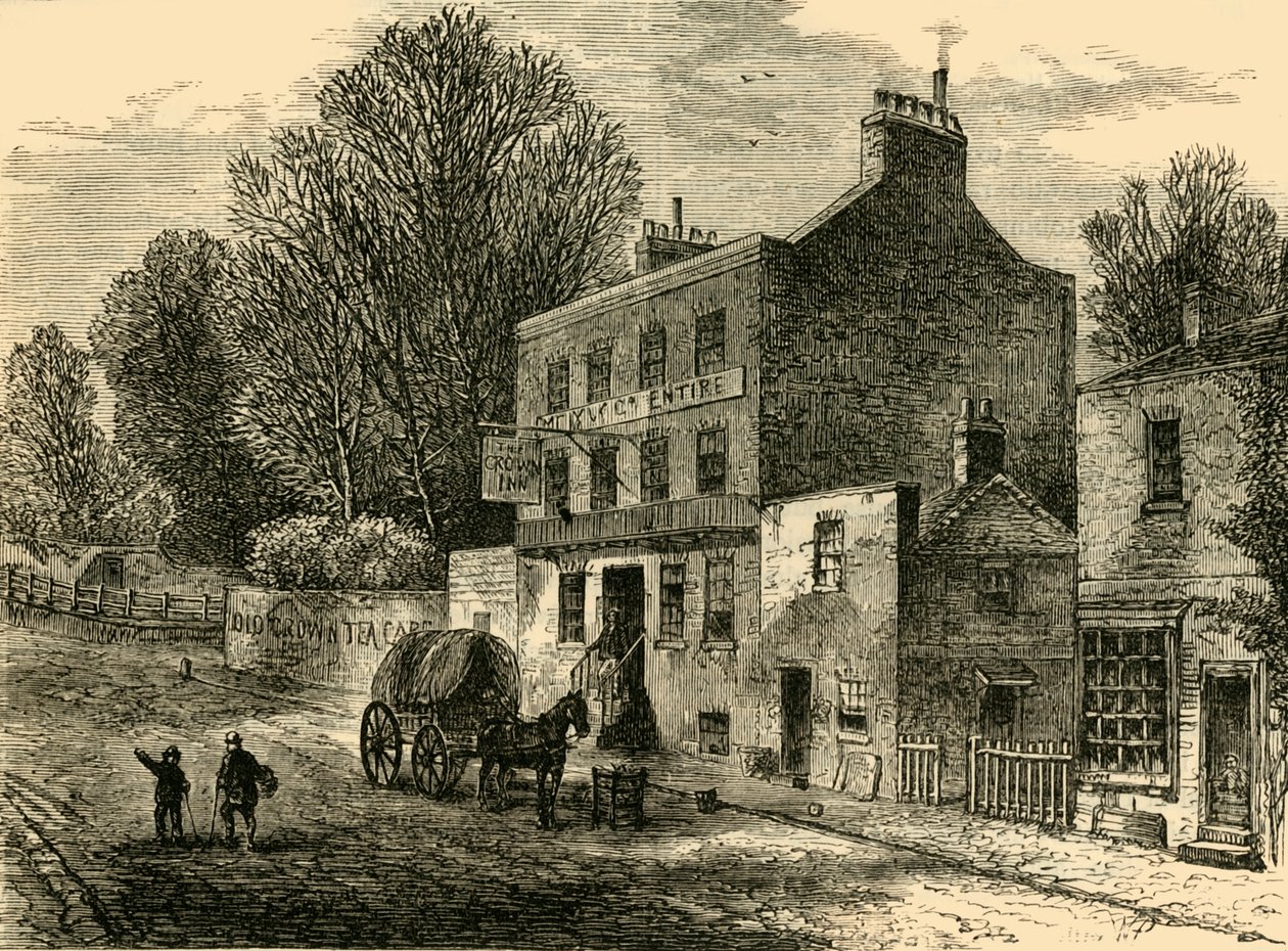 The Old Crown Inn, Highgate, 1830, c1876. tekijältä Unbekannt
