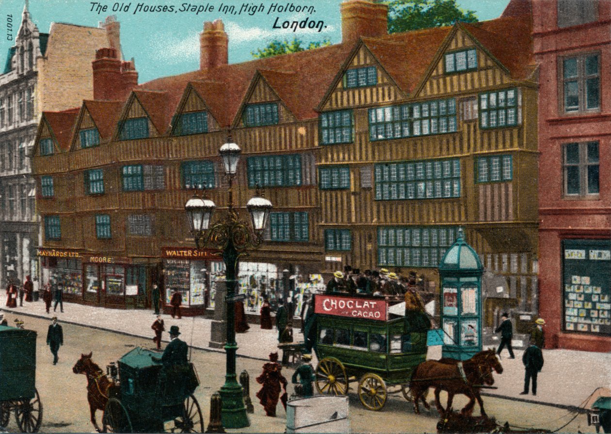 The Old Houses, Staple Inn, High Holborn, Lontoo, 1905 tekijältä Unbekannt
