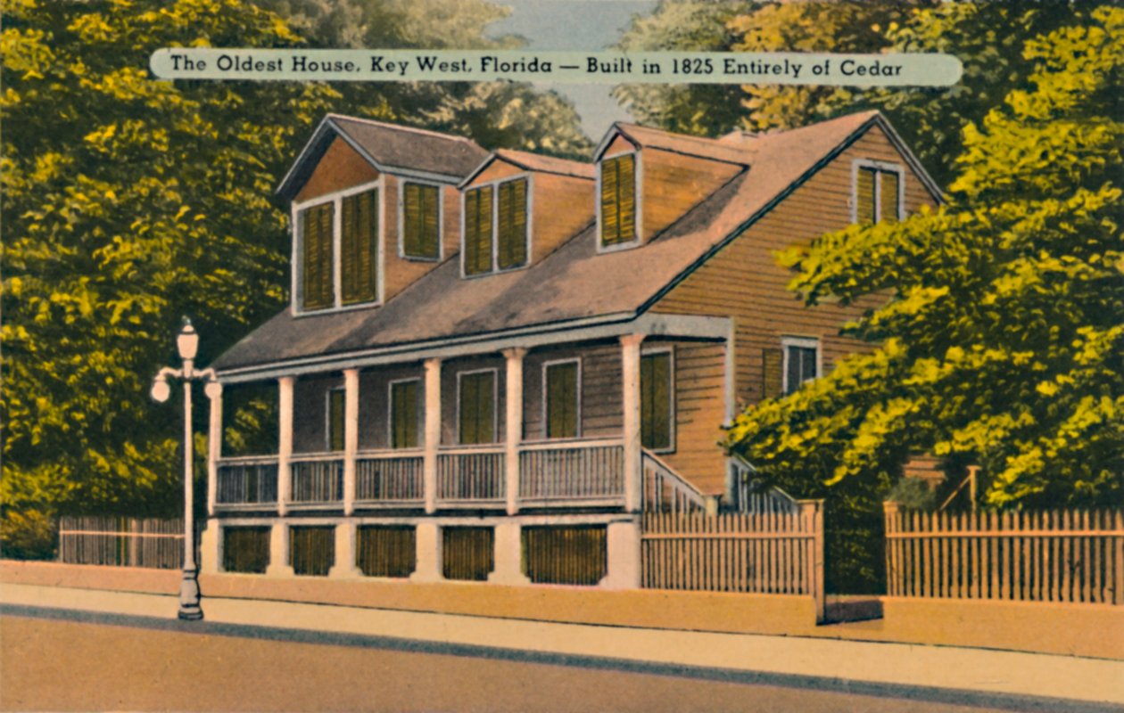 Vanhin talo, Key West, Florida - Rakennettu vuonna 1825, kokonaan Cedarista, 1940-luku tekijältä Unbekannt