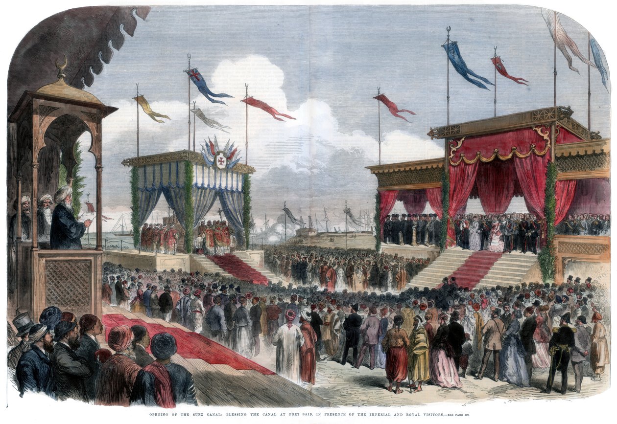 Suezin kanavan avaaminen, Port Said, Egypti, 17. marraskuuta 1869 tekijältä Unbekannt