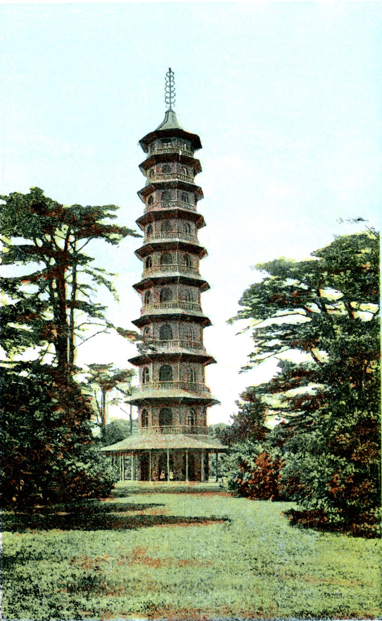 Pagoda, Kew Gardens, Richmond upon Thames, Lontoo, 1900-luku tekijältä Unbekannt