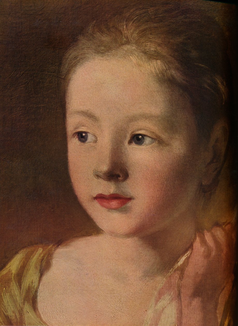 Maalareiden tyttäret jahtaavat perhosta, yksityiskohta, c1756, 1937 tekijältä Unbekannt