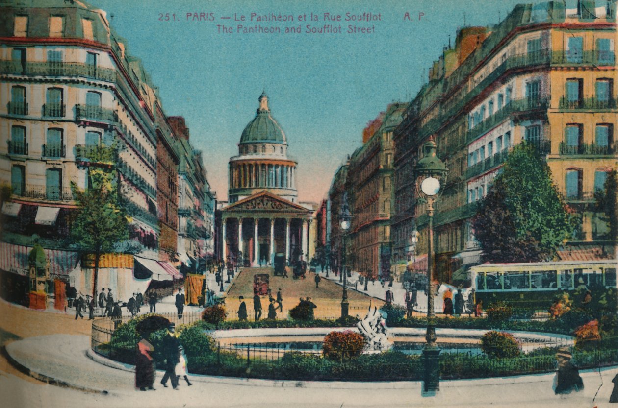 Panthéon ja Rue Soufflot, Pariisi, vuodelta 1920 tekijältä Unbekannt