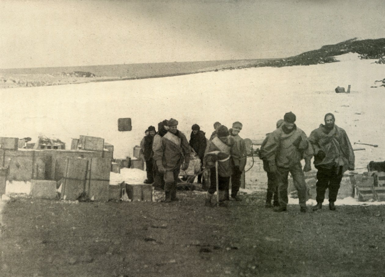 Juhla, joka nousi Erebus-vuorelle jättäen majan, 1908, 1909. tekijältä Unbekannt