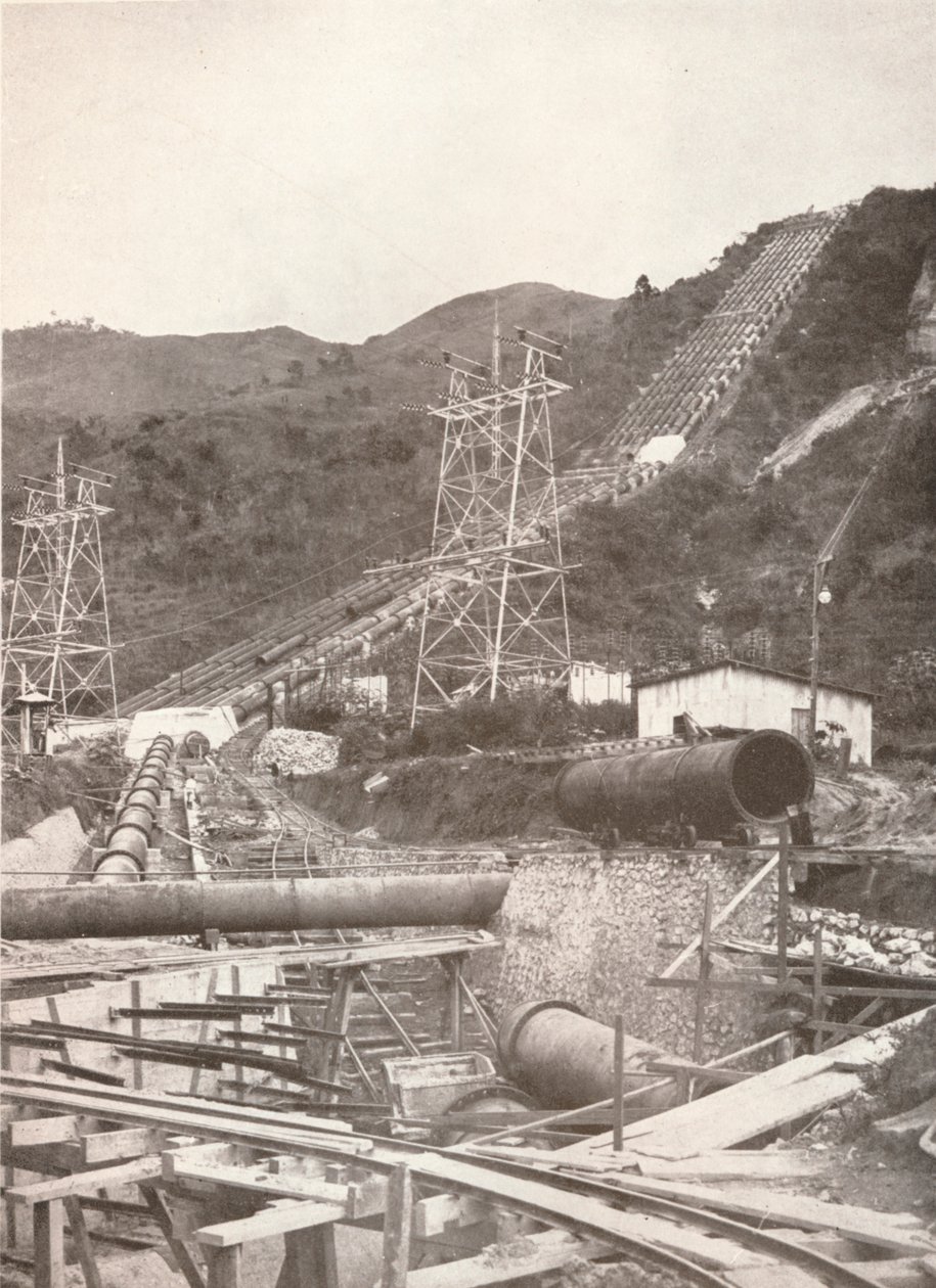 The Pipes at Ribeirao das Lajes: Rio Light and Power Works, 1914 tekijältä Unbekannt