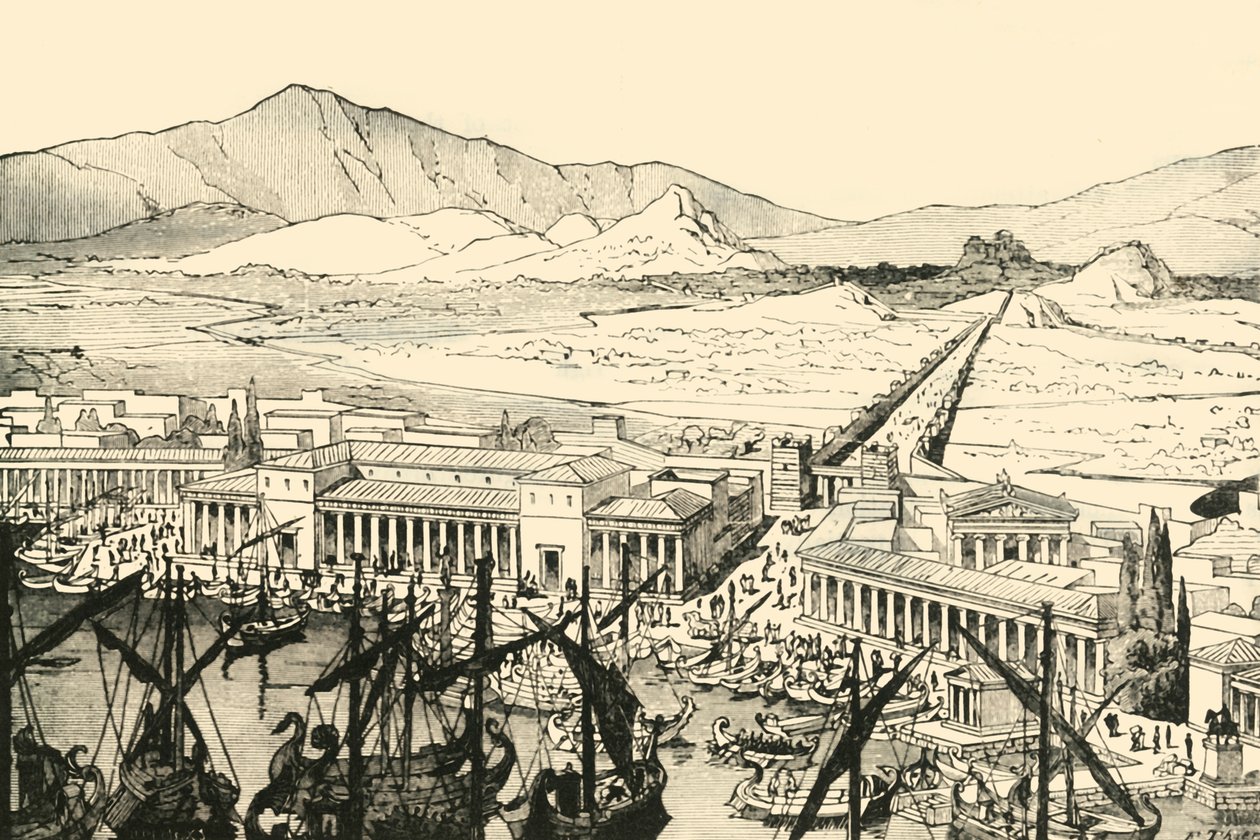 Pireus pitkillä muureilla, kunnostettu, 1890. tekijältä Unbekannt