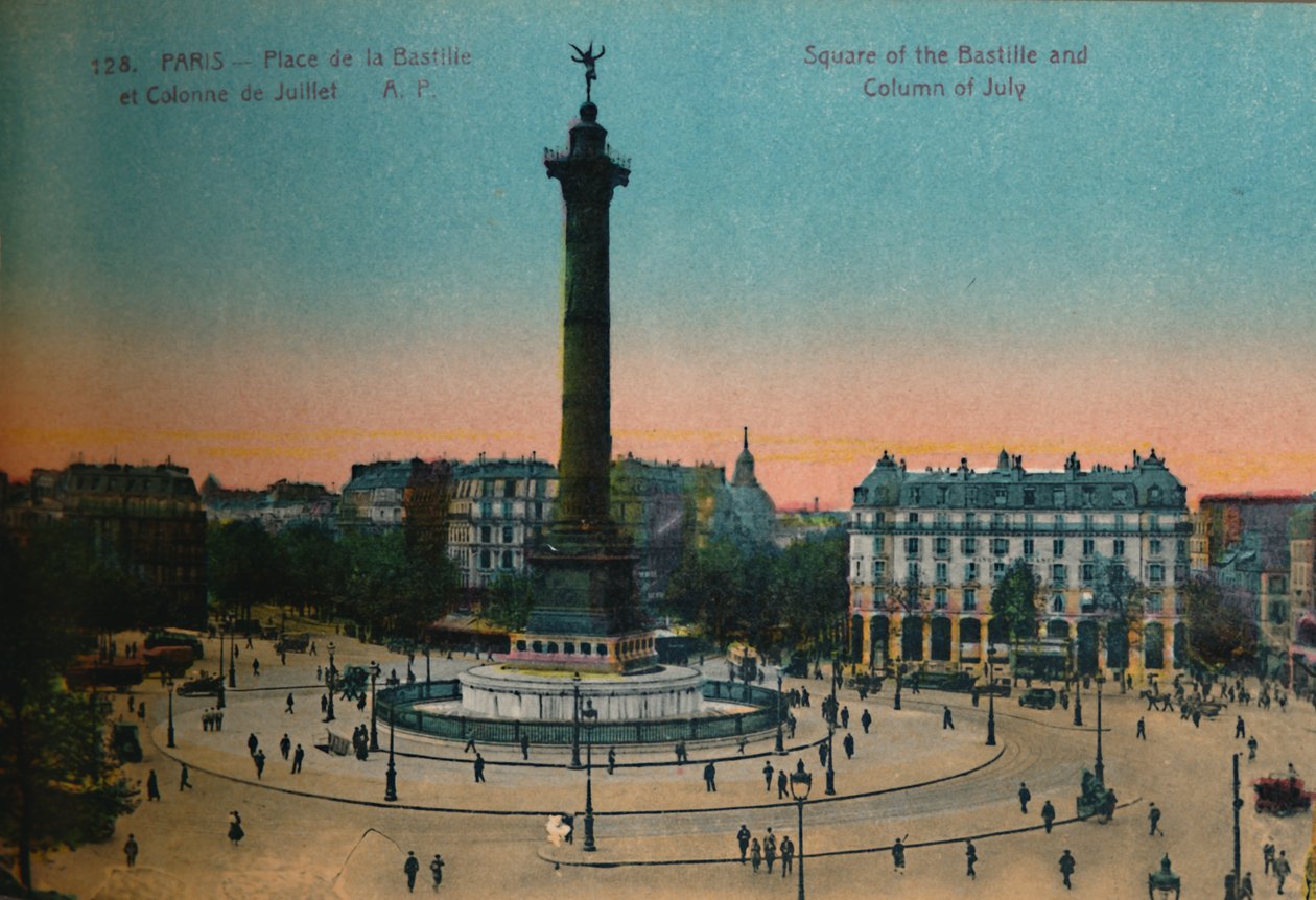 Place de la Bastille ja heinäkuun pylväs, Pariisi, 1920 tekijältä Unbekannt