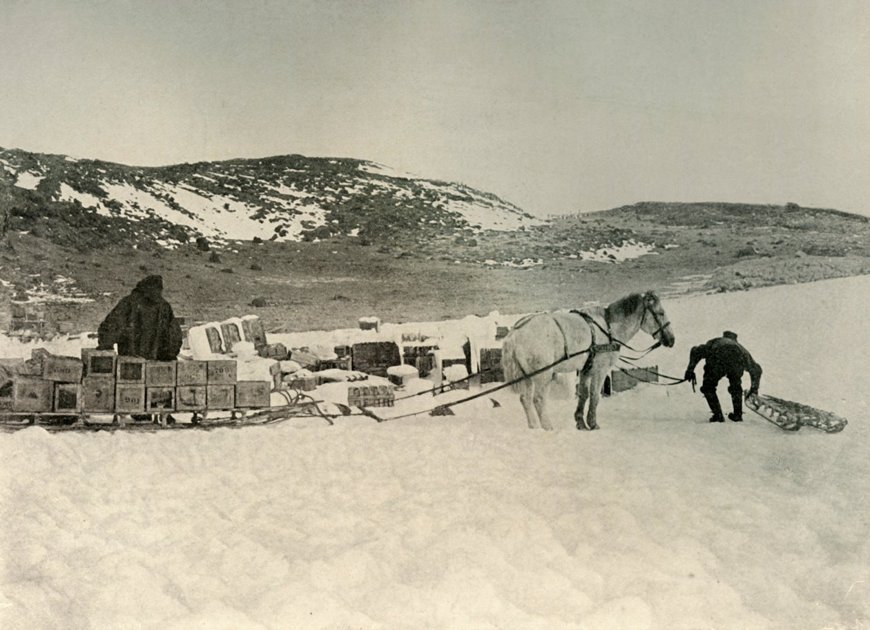 Pont Quan aikoo vetää rekikuorman kauppoja, c1908, 1909 tekijältä Unbekannt