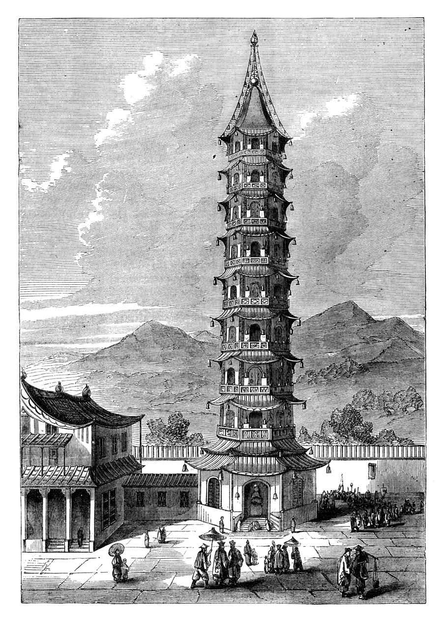 Nanjingin posliinitorni, Kiina, vuodelta 1895 tekijältä Unbekannt