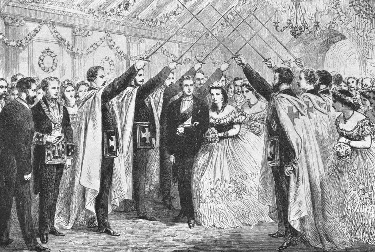 Walesin prinssi ja prinsessa Oxfordin muistotilaisuudessa...1863, 1901. tekijältä Unbekannt