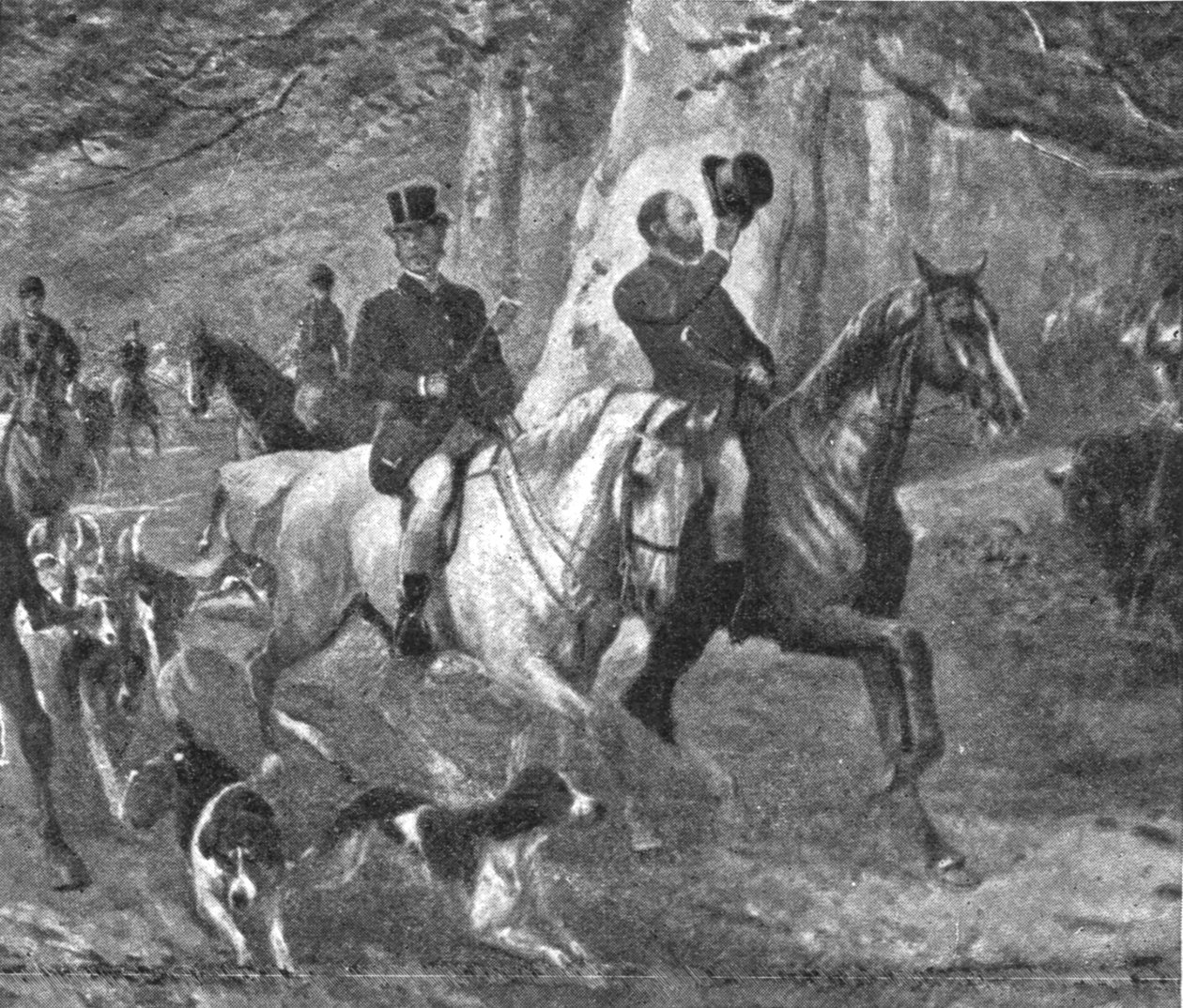 Walesin prinssi metsästäjämiehenä, 1800-luvun loppu, 1901. tekijältä Unbekannt