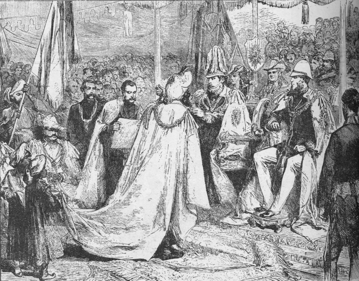 Walesin prinssi puheenjohtajana Intian tähden suurosastoa Kalkutassa, 1875 1908 tekijältä Unbekannt
