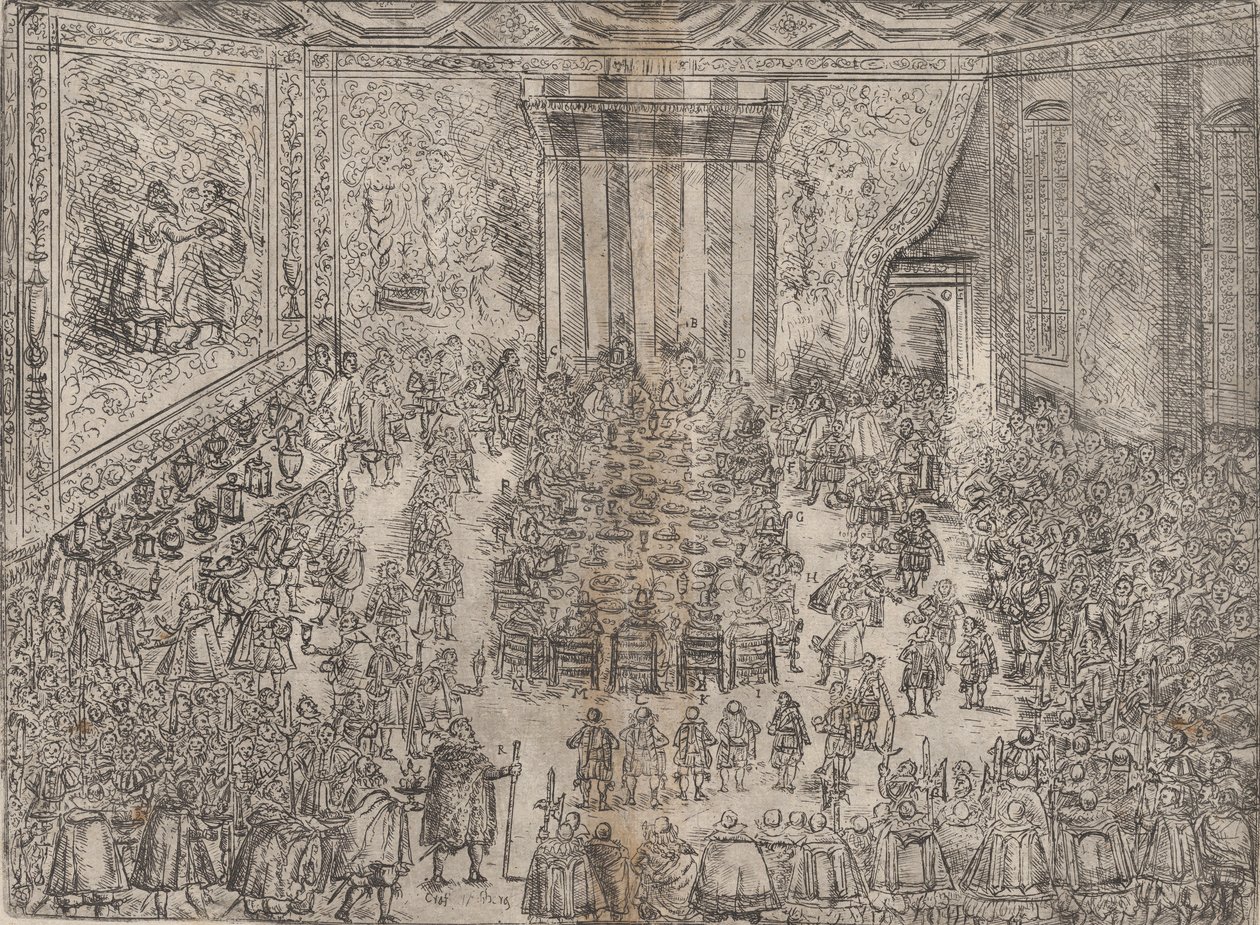 Princely Meal Die Fürstliche Mahlzeit, sarjasta, joka kuvaa Wolfgan häitä..., 1614. tekijältä Unbekannt