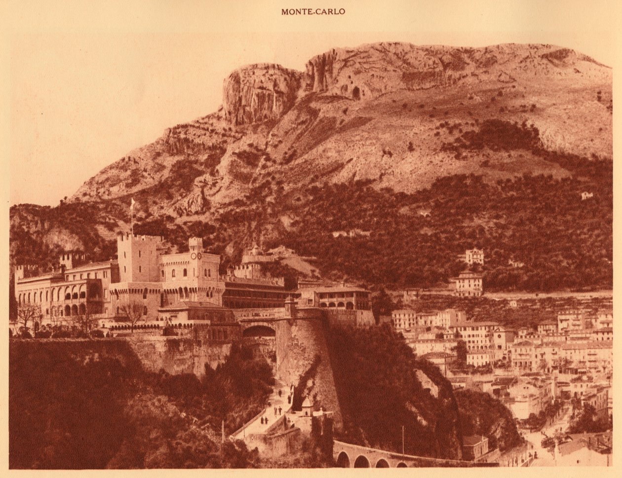 Prinssien palatsi ja Condamine, Monte Carlo, 1930. tekijältä Unbekannt