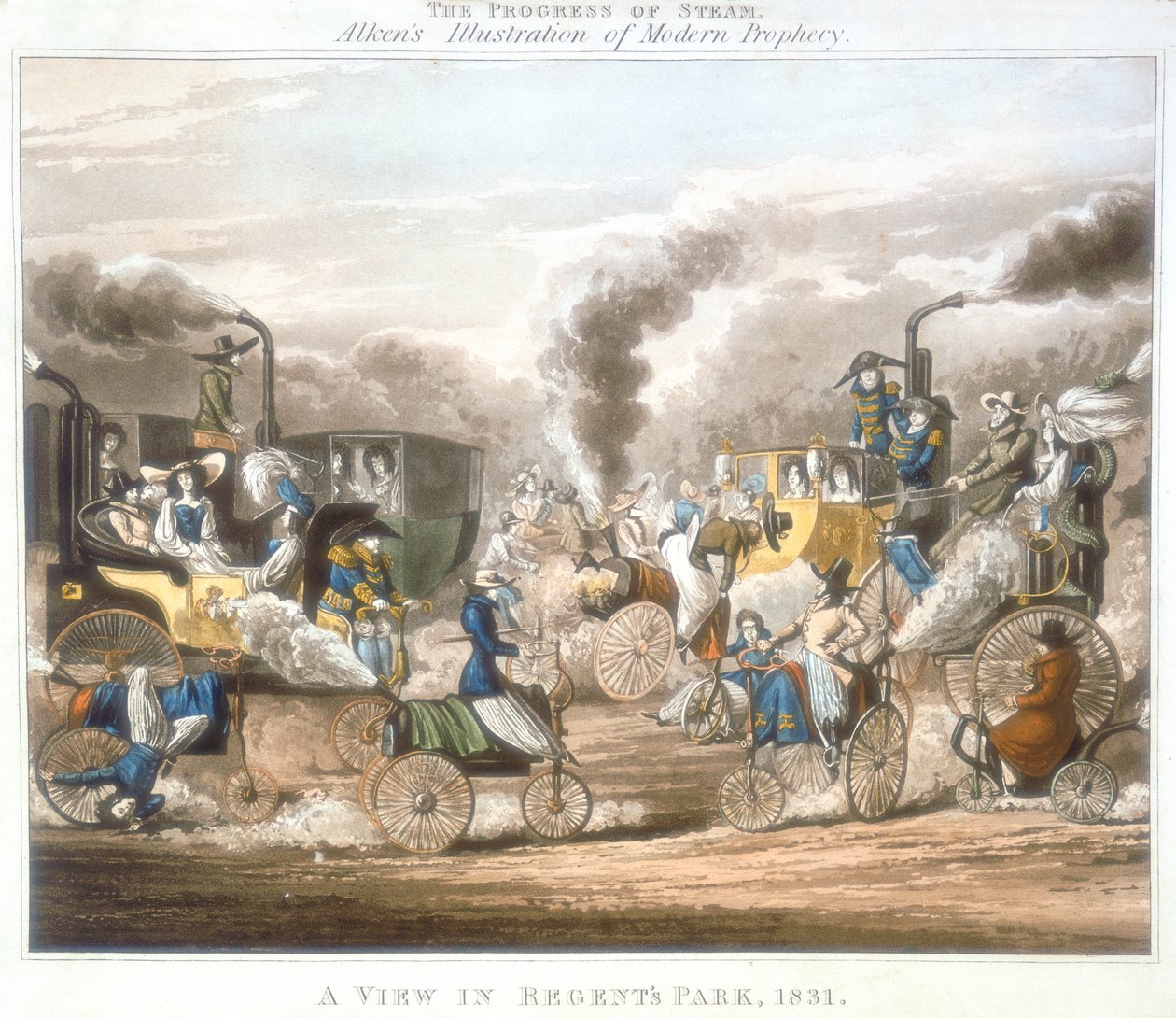 Steamin edistyminen. Näkymä Regents Parkissa, 1831, 1828 tekijältä Unbekannt