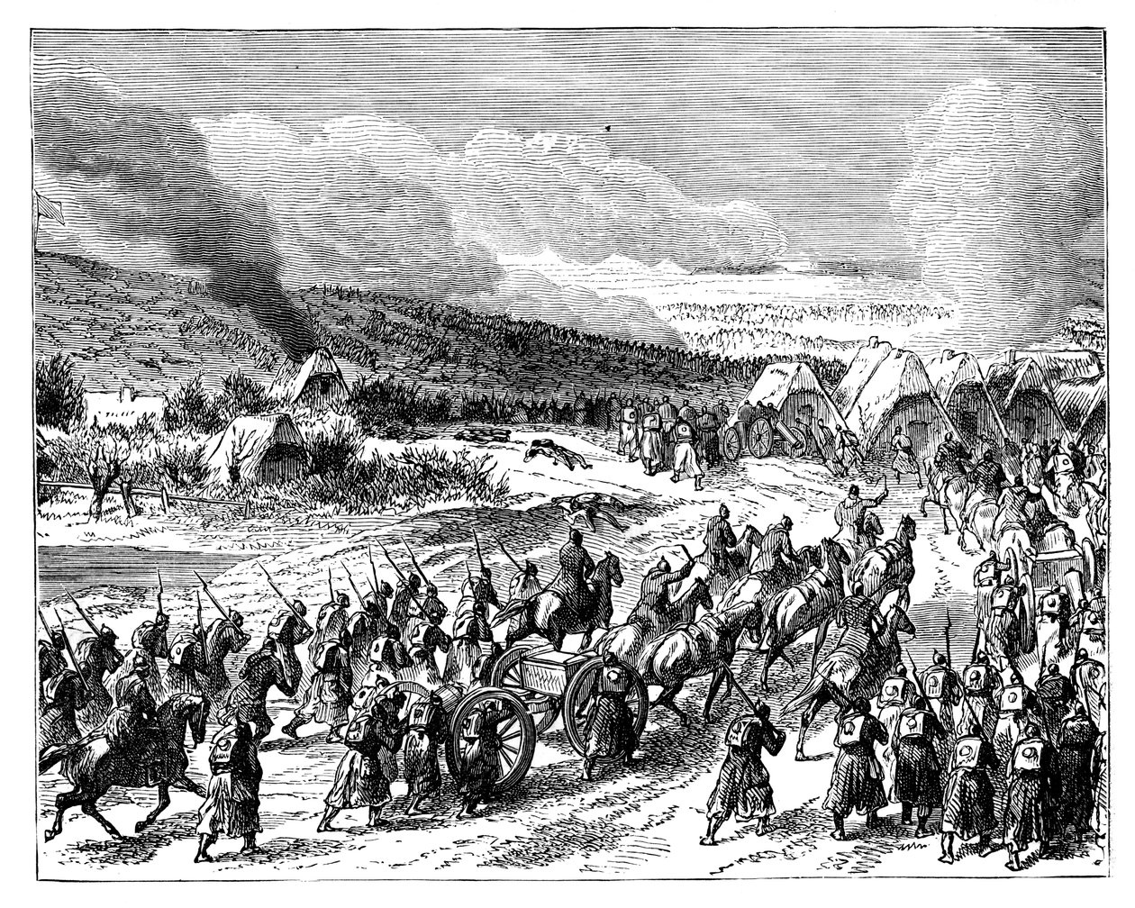 Preussilaiset hyökkäämässä Duppelin redoutteihin 18. huhtikuuta 1864, 1800-luvun loppu tekijältä Unbekannt