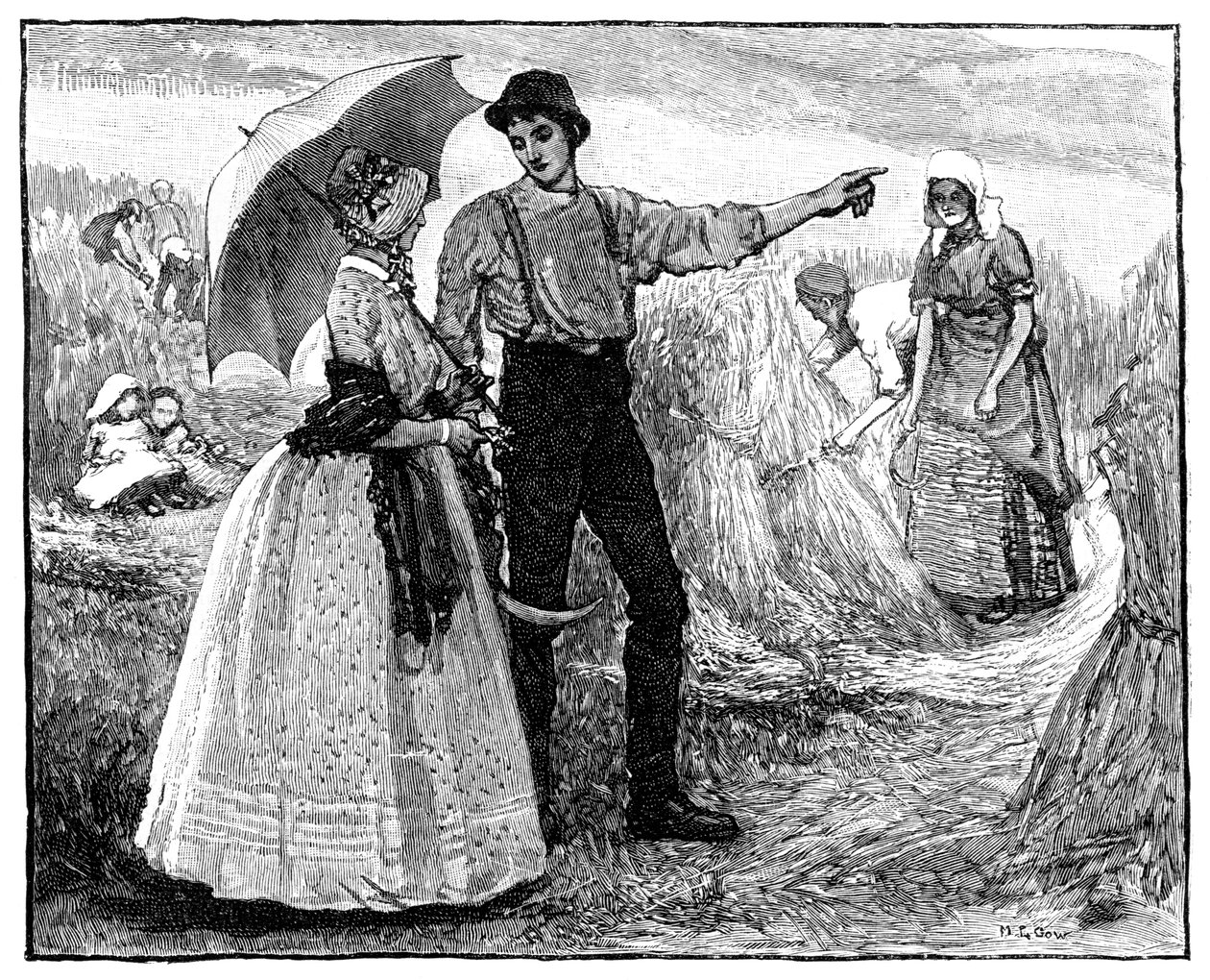 Kuningatar ja viikatemiehet Blairin linnassa, 1840-luku, 1900 tekijältä Unbekannt