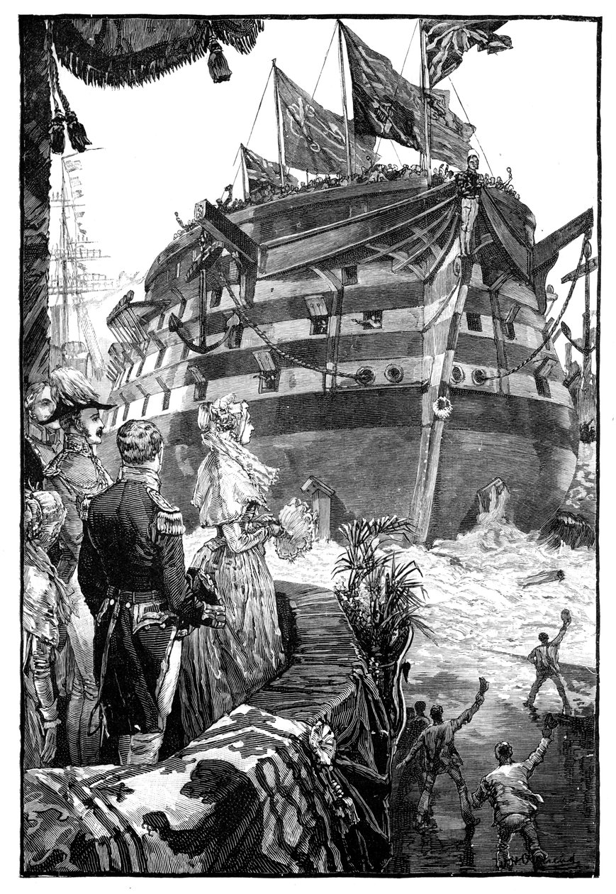 Kuningatar Trafalgarin laukaisussa, 1841, 1900 tekijältä Unbekannt