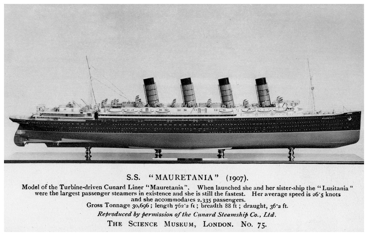 RMS Mauretania, 1900-luku tekijältä Unbekannt
