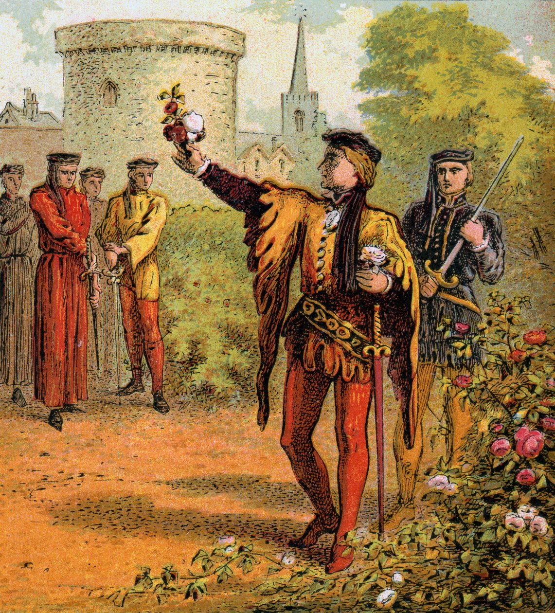 Punaiset ja valkoiset ruusut, 1400-luku, n. 1850 tekijältä Unbekannt