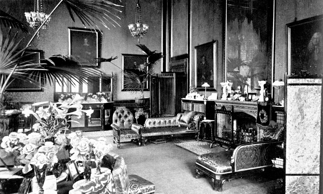 The Red Drawing Room in Speakers House, Palace of Westminster, Lontoo, 1905 tekijältä Unbekannt