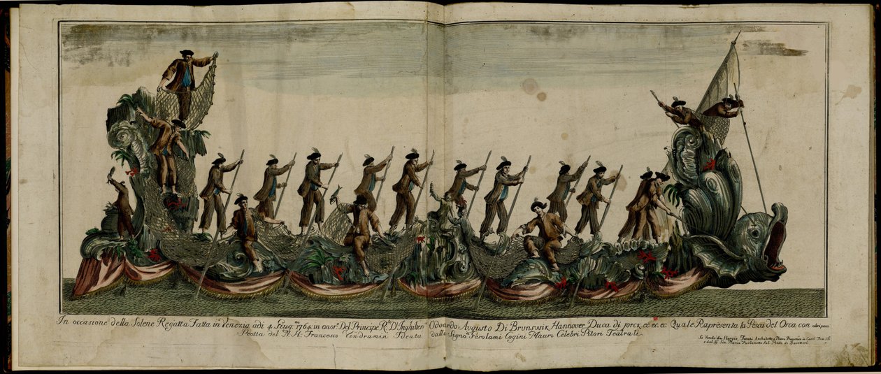 Regatta Venetsiassa Yorkin herttuan prinssi Edwardin 1739-1767 kunniaksi 4. kesäkuuta 1764, noin 1764 tekijältä Unbekannt