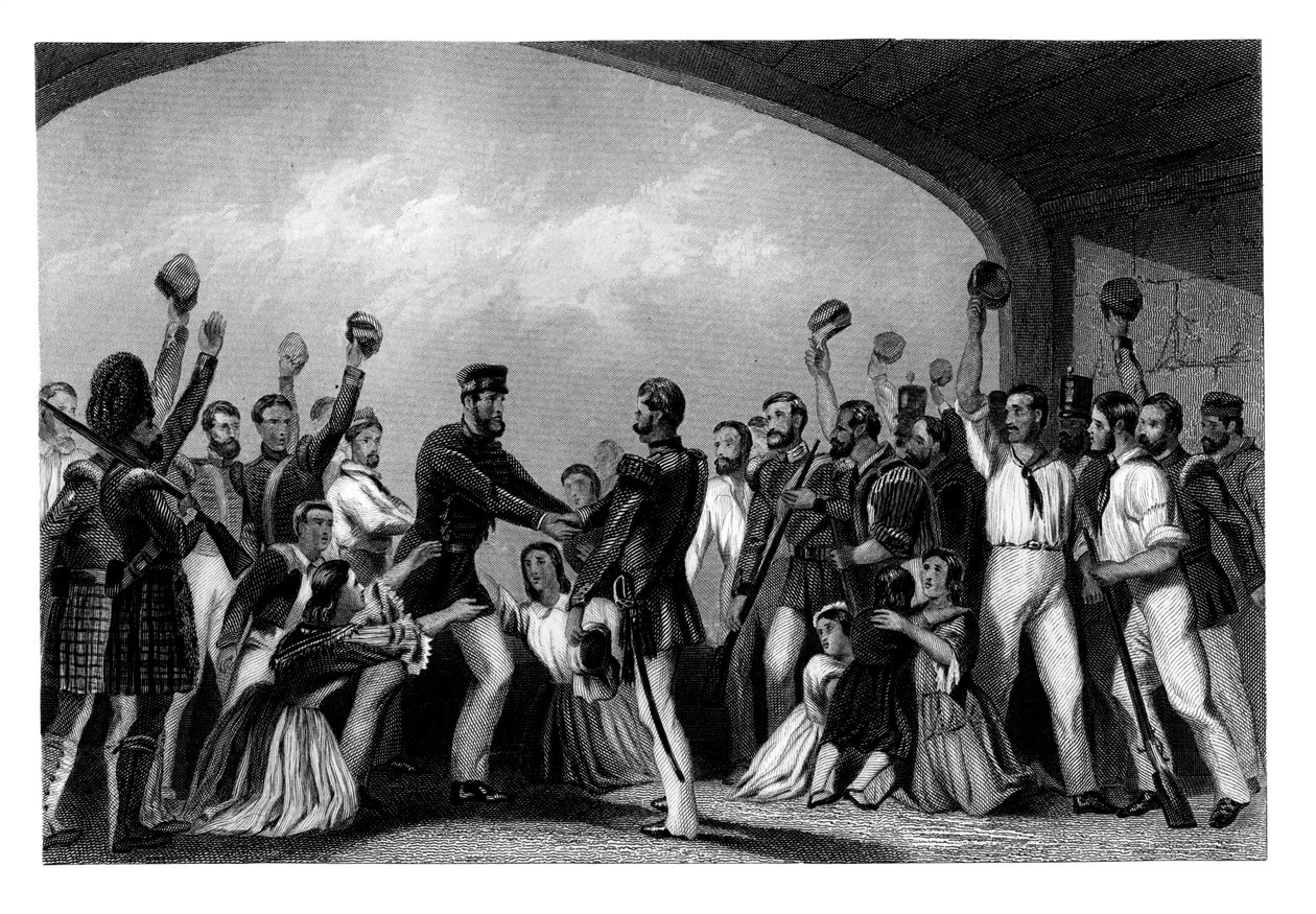 Kenraali Havelockin The Relief of Lucknow, Intian kapina, 15. syyskuuta 1857, 1880 tekijältä Unbekannt