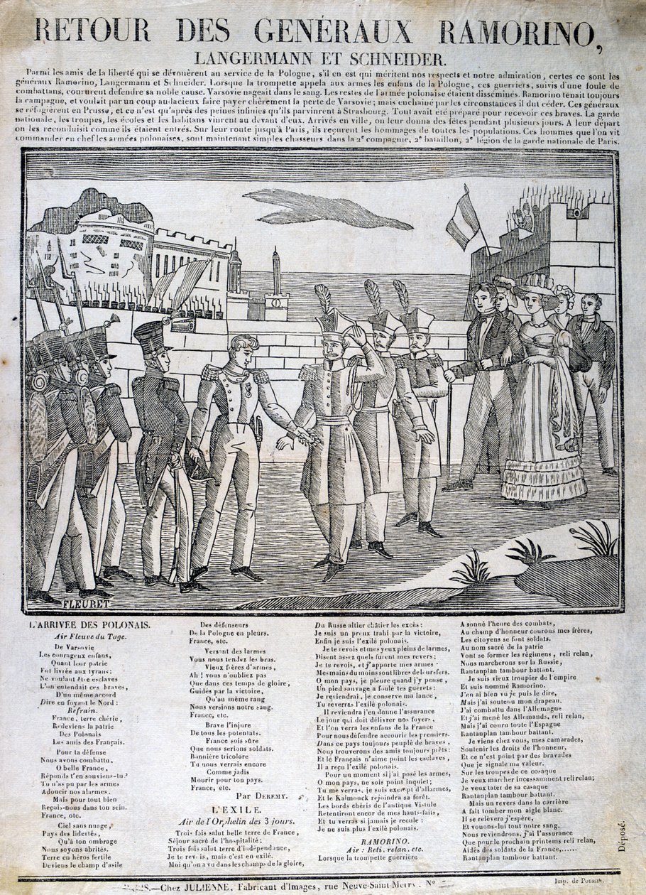 Kenraali Ramorinon paluu, 1831 tekijältä Unbekannt