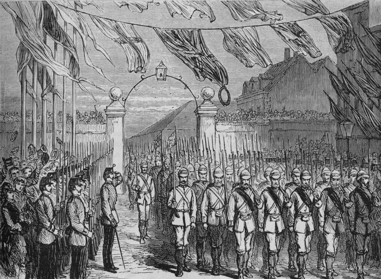 Joukkojen paluu Ashanteesta, vuodelta 1880 tekijältä Unbekannt