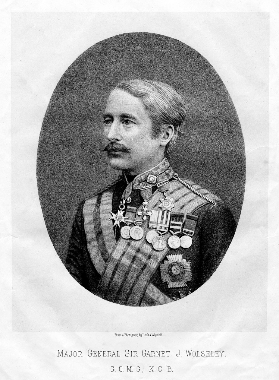 Oikea kunniallinen Garnet Joseph Wolseley, Britannian sotamarsalkka, 1880 tekijältä Unbekannt